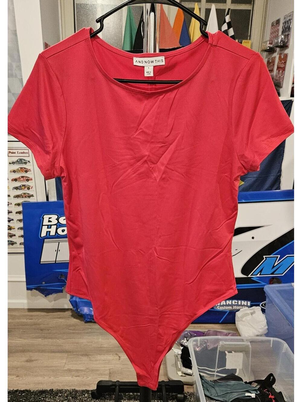 And Now This (Macys) Core Bodysuit Pomegranate Size L
